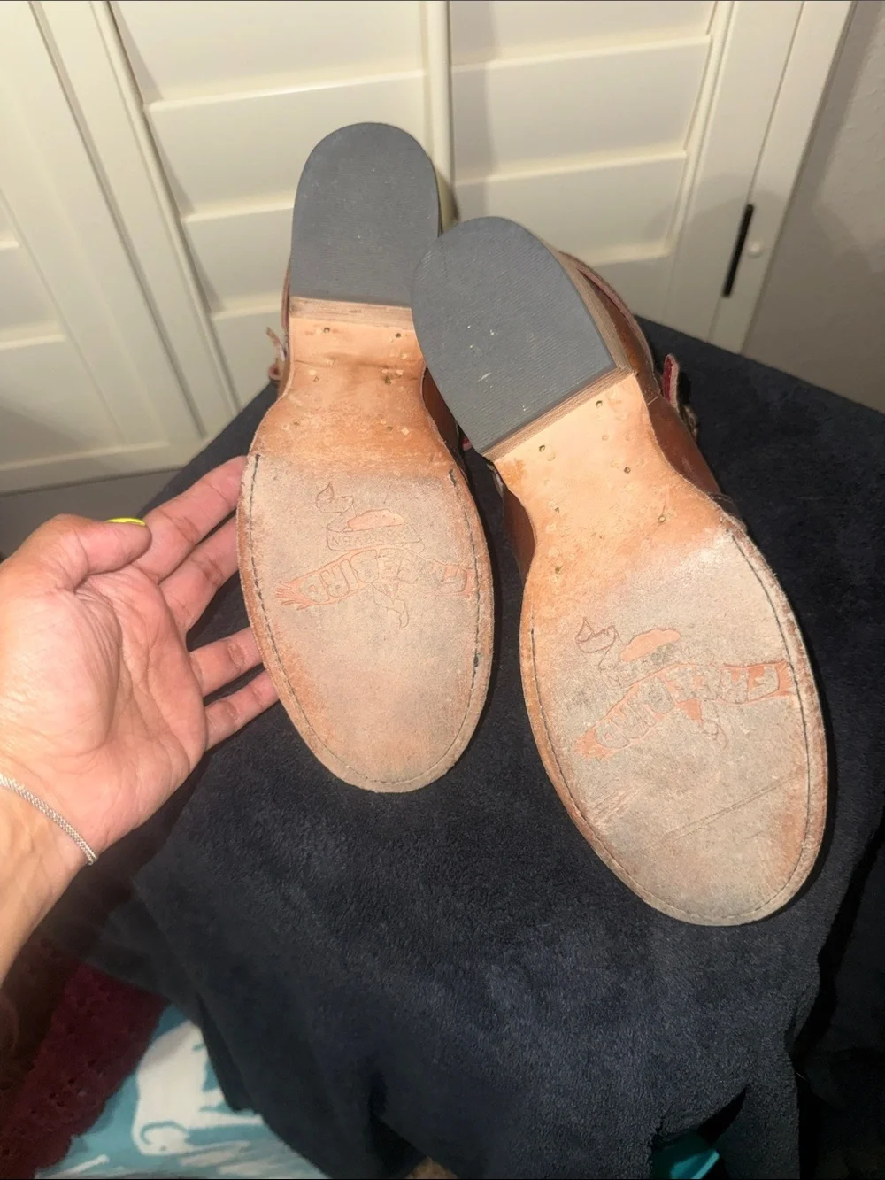 Freebird by Steven Cognac Brown Leather Ankle Booties with Strap Accents